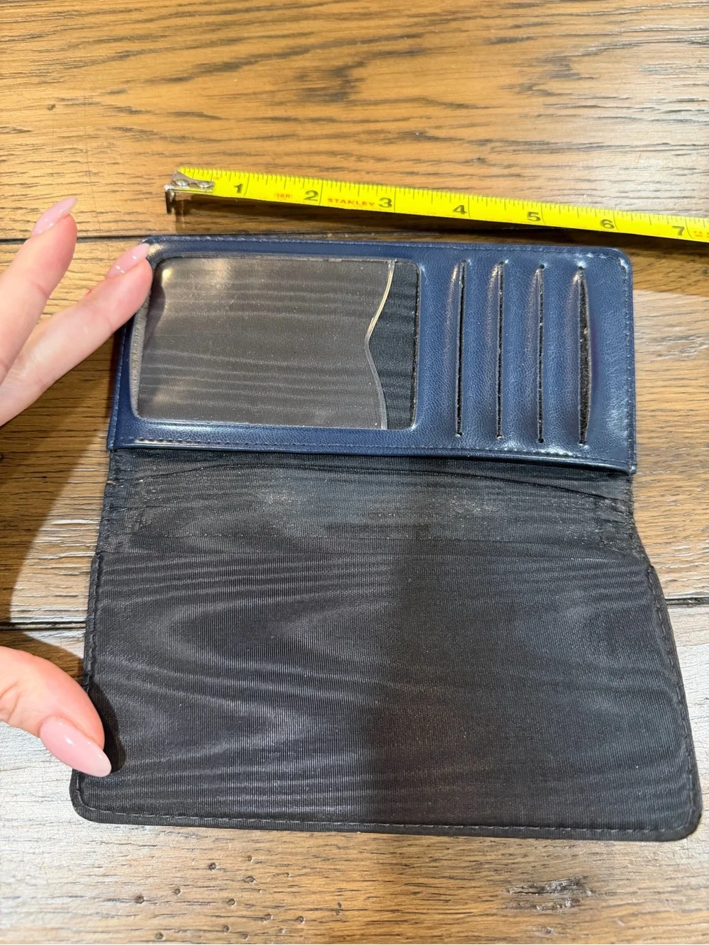 Source Unknown navy leather